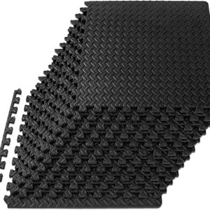 ProsourceFit Puzzle Exercise Mat ½ in, EVA Interlocking Foam Floor Tiles for Home Gym, Mat for Home Workout Equipment, Floor Padding for Kids